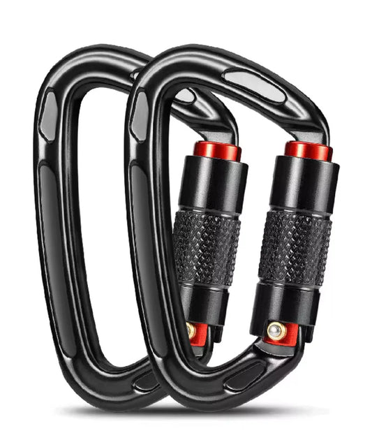Heavy Duty Quick Lock Carabiners (24Kn Rating) - 6 Pack